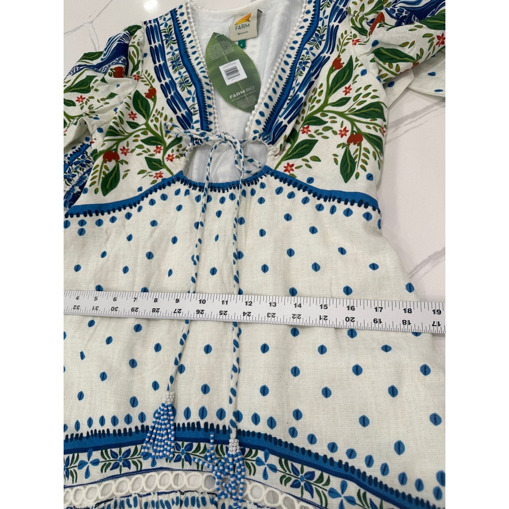 NWT Farm Rio Macaw Flight Maxi Dress Small Tropical Bird Linen $280 Sold Out - Picture 12 of 16